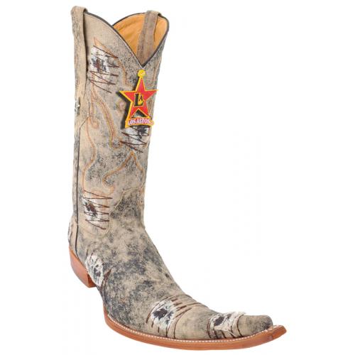 Los Altos Oryx Genuine Demin W/Patch  9X Pointed Toe Cowboy Boots 974411